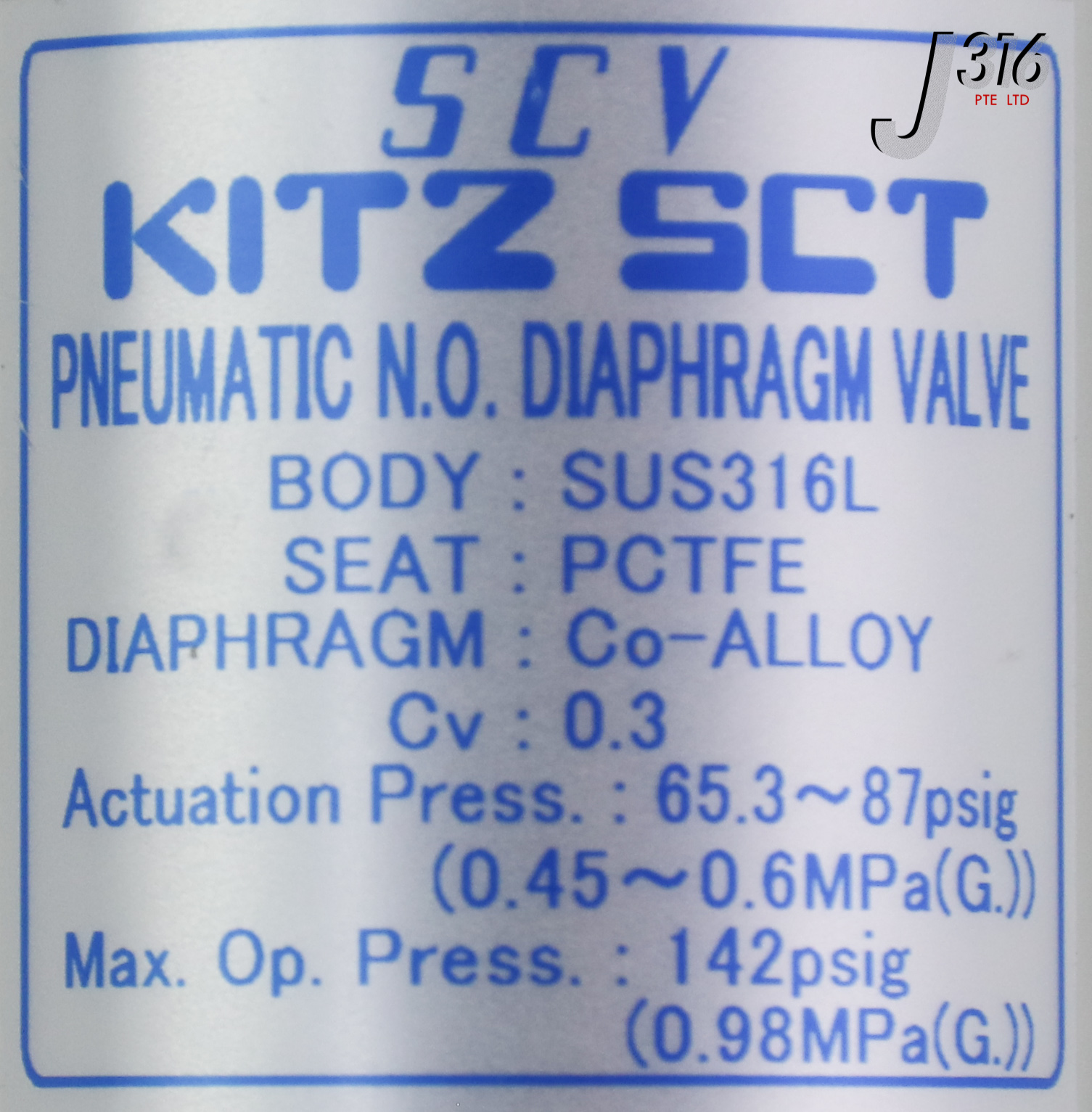Blues 24791 KITZ SCT SCV 10K-1/4'' - 3 SEP PNEUMATIC DIAPHRAGM VALVE
